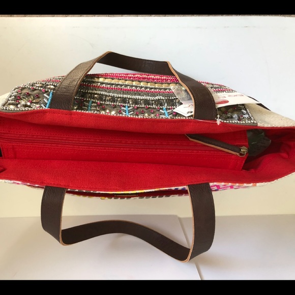 Big Buddha Boho Beaded Tapestry Boho Tote Bag - Picture 3 of 8